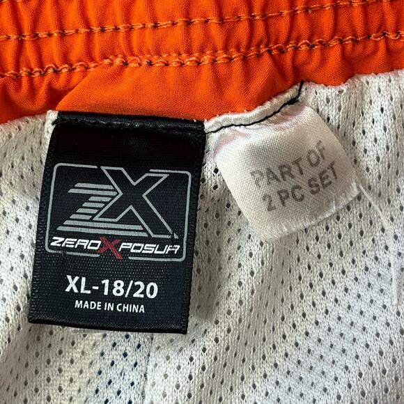 ZeroXposur Blue Orange Sharks Board Short Lined Drawstring Swim Shorts XL 18/20 - Picture 3 of 6